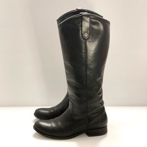 Frye Melissa Button Tabs Black Riding Boot W 7.5
